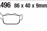 RMS Cbr 250 X-Adv Nc 750 Cb/Cbr 650 Nt 1100 İnazuma Gw Gsx-R 250 Z800 Nk 250 Arka Fren Balatası Sinter Rms Ft4155 FA496