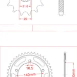 Dc Afam Suzuki Gsx-R 1000 (07-08) 5.25 Ön Arka Zincir Dişli Seti