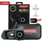 Knmaster KN6100 pro Motosiklet Kask İnterkom Bluetooth Intercom Kulaklık Seti - Siyah